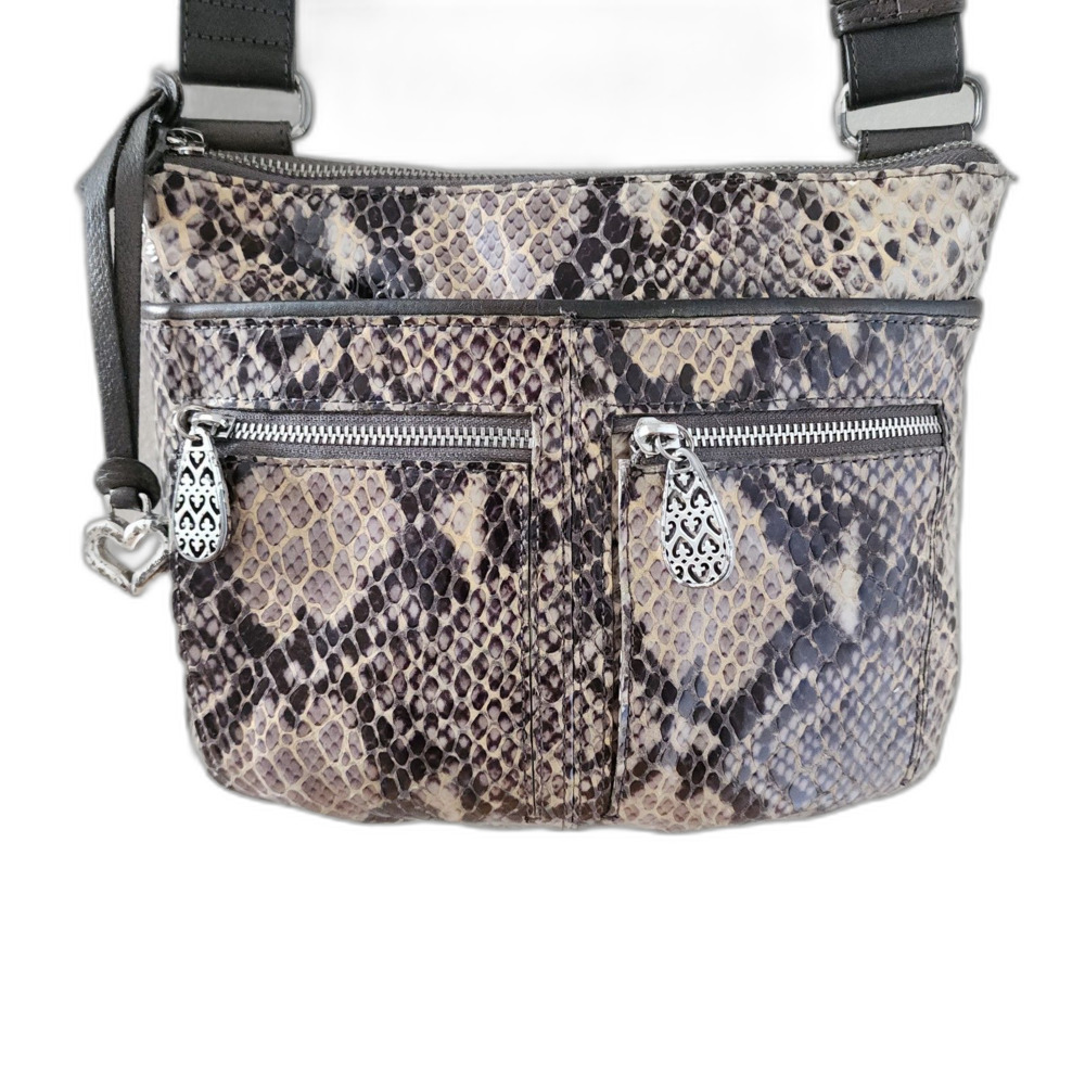 Brighton Faux Python Snakeskin Handbag Crossbody - image 3